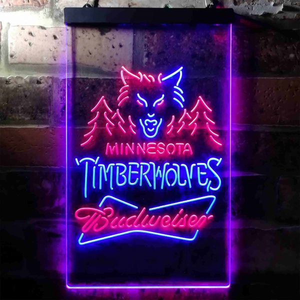 Minnesota Timberwolves Budweiser Neon Dual LED Sign